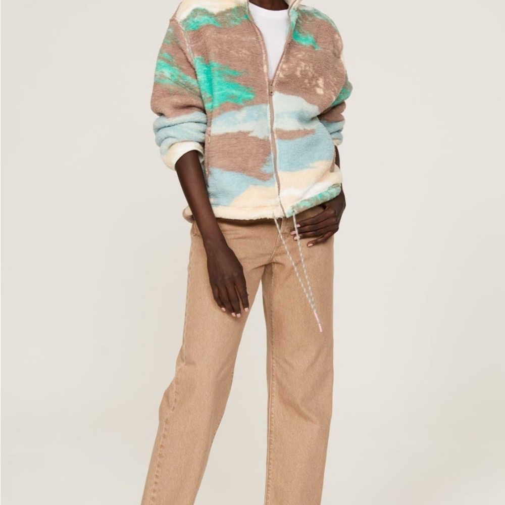 Levi's Atlas Sherpa Mountain Landscape Fleece - Mink - Size Small - Picture 5 of 14